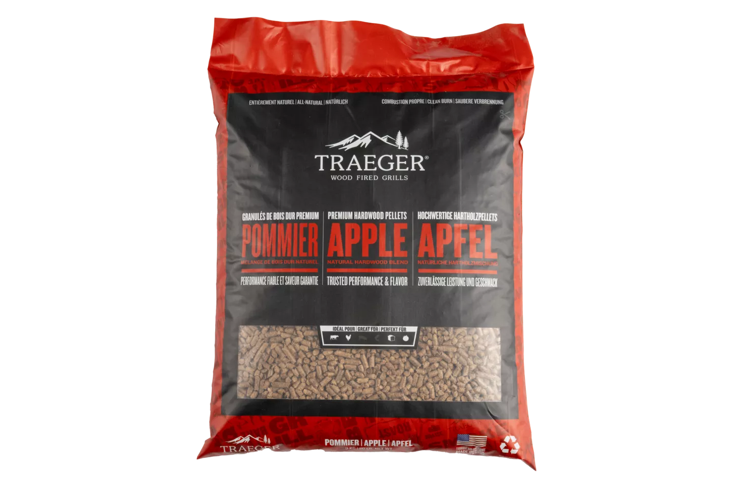 Granules De Bois Traeger Grills Granulés De Bois De Cerisier 100 % Naturels Pour Les Fumoirs, Les Grils à Granulés, Le Barbecue, La Cuisson, Le Rôtissage Et Les Grillades, Sac De 9